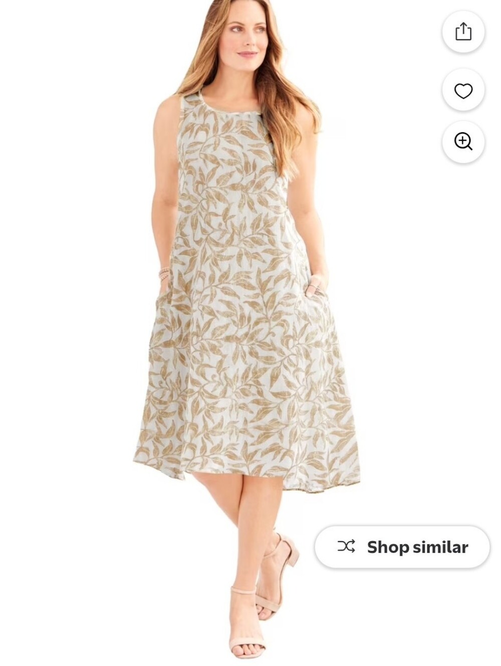 Catherines A-Line Linen Blend High-Low Dress